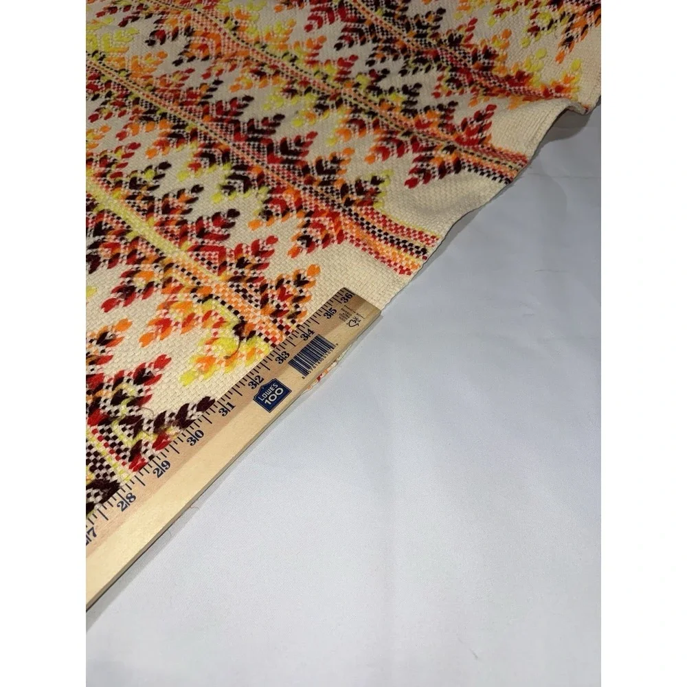 Vintage 70s‎ Woven Afghan Throw Fringe Hippie Boho Aztec